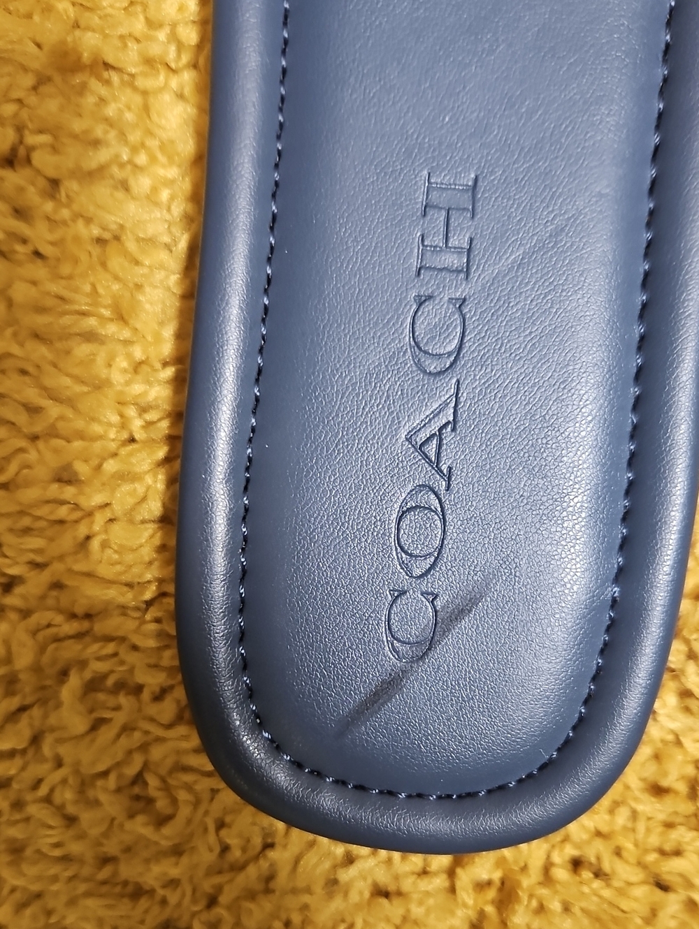 COACH Denim-Style Navy Slide Sandals - Picture 2 of 5